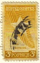 z vendido USA 1948 Scott 969 Sello Madres de Oro y Hoja de Palma usado